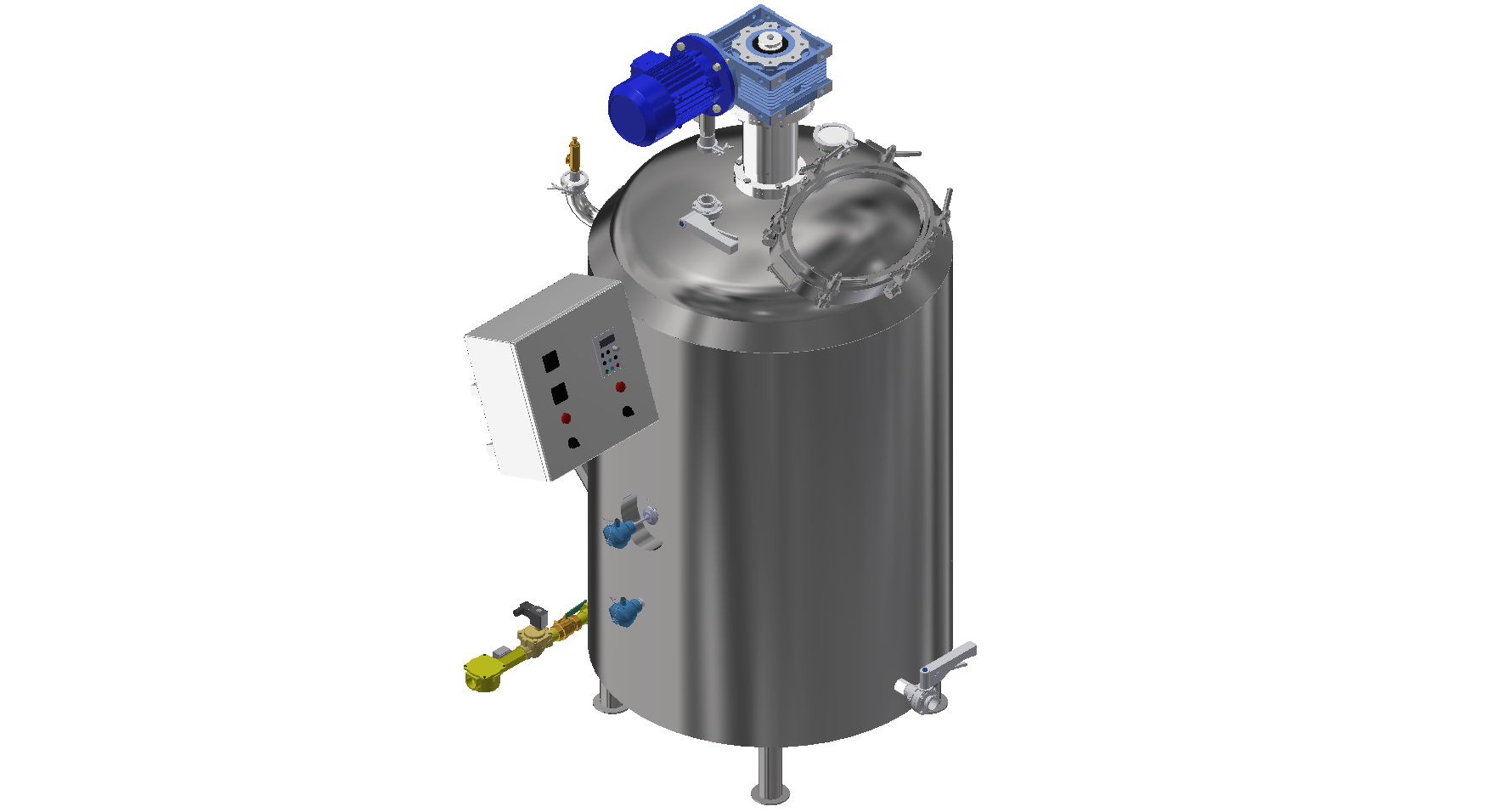 Diseño de marmita industrial de 500 litros
